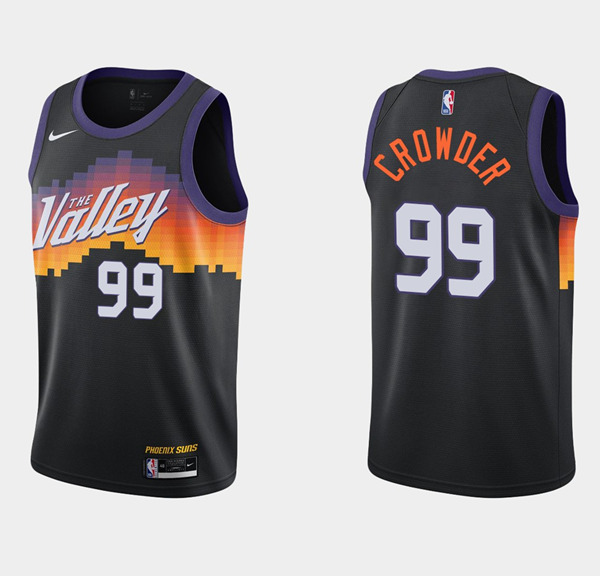 Men's Phoenix Suns #99 Jae Crowder Black City Edition Stitched Jersey Men's Phoenix Suns #99 Jae Crowder Black City Edition Stitched Jersey